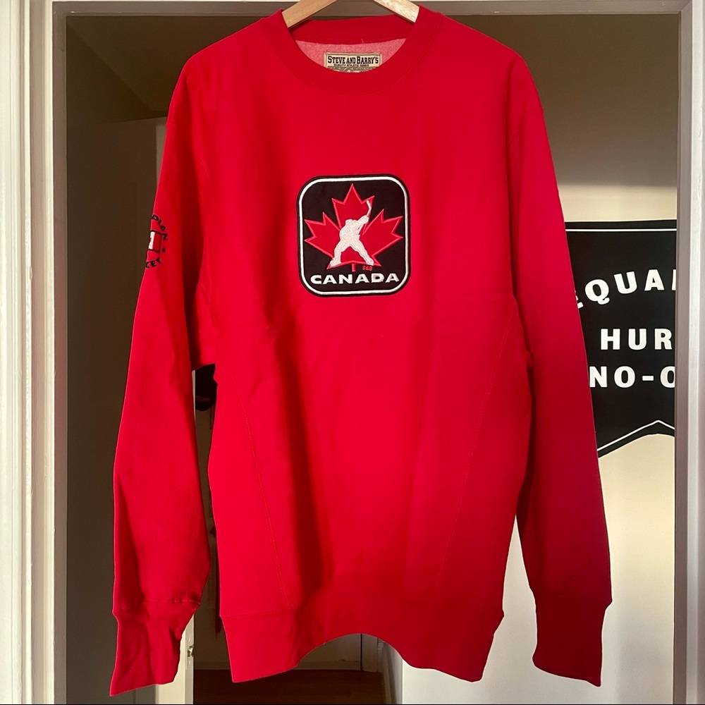 Red Canada hockey crew neck sweatshirt